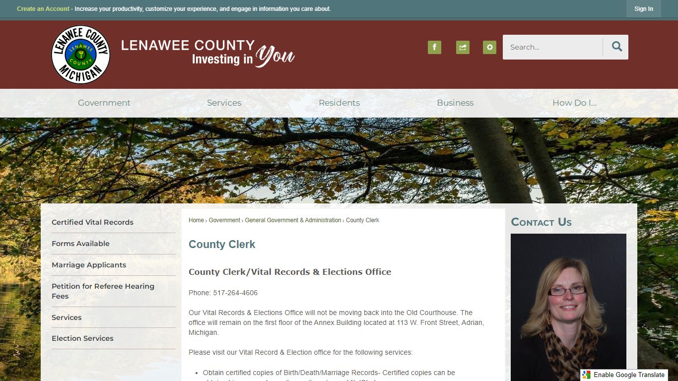 County Clerk | Lenawee County, MI
